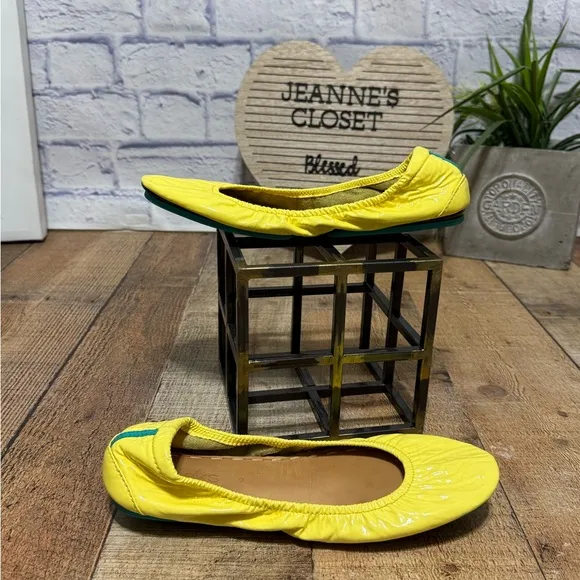 Tieks Lemon Yellow Patent Ballet Foldable Flats