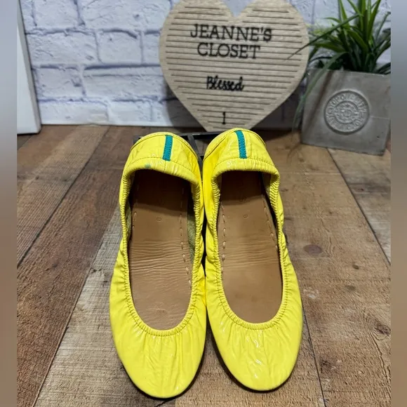 Tieks Lemon Yellow Patent Ballet Foldable Flats