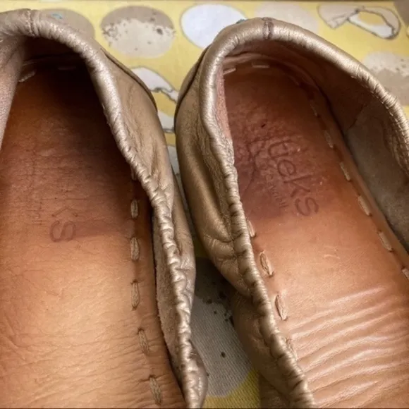 Tieks metallic bronze rounded flats size 7
