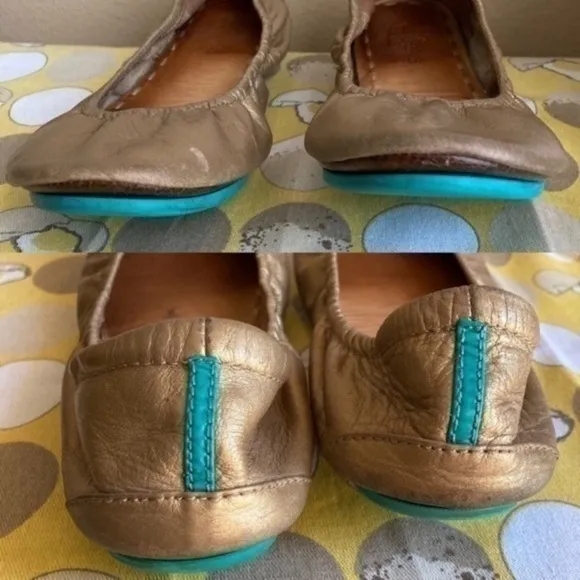 Tieks metallic bronze rounded flats size 7