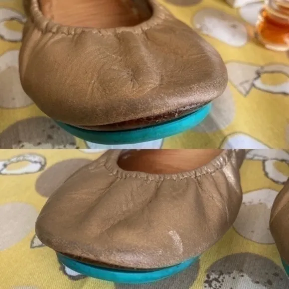 Tieks metallic bronze rounded flats size 7