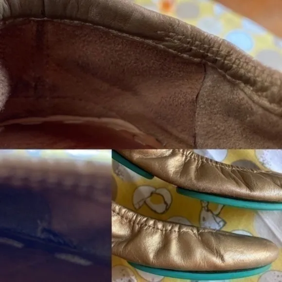 Tieks metallic bronze rounded flats size 7