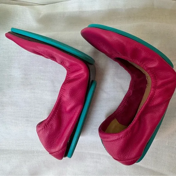Tieks Pink Foldable Flats with Elastic Edge #0002