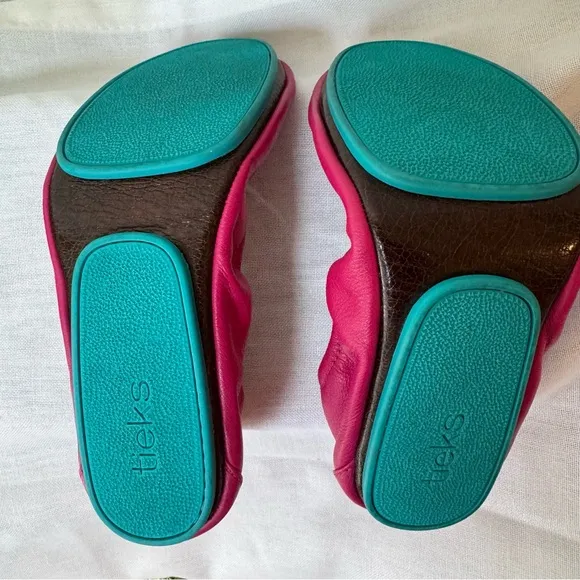 Tieks Pink Foldable Flats with Elastic Edge #0002