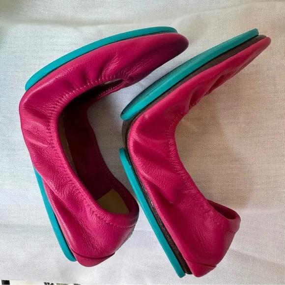 Tieks Pink Foldable Flats with Elastic Edge #0002