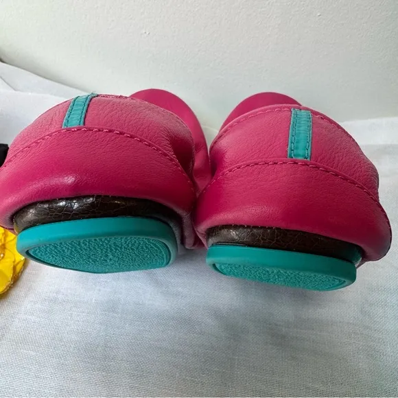 Tieks Pink Foldable Flats with Elastic Edge #0002