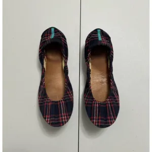 TIEKS Women's HERITAGE PLAID Ballet Flats Shoes Red White Blue Size 9 Foldable