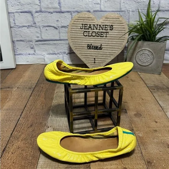 Tieks Lemon Yellow Patent Ballet Foldable Flats