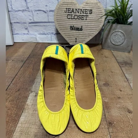 Tieks Lemon Yellow Patent Ballet Foldable Flats