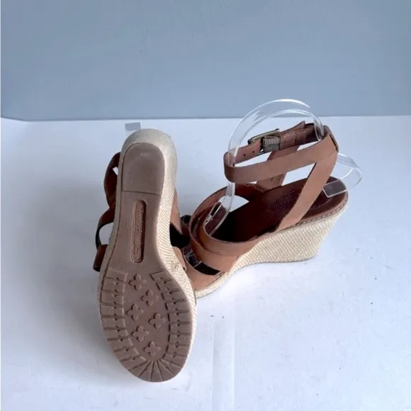 Timberland Danforth Brown Leather Wedge Sandals Size 7