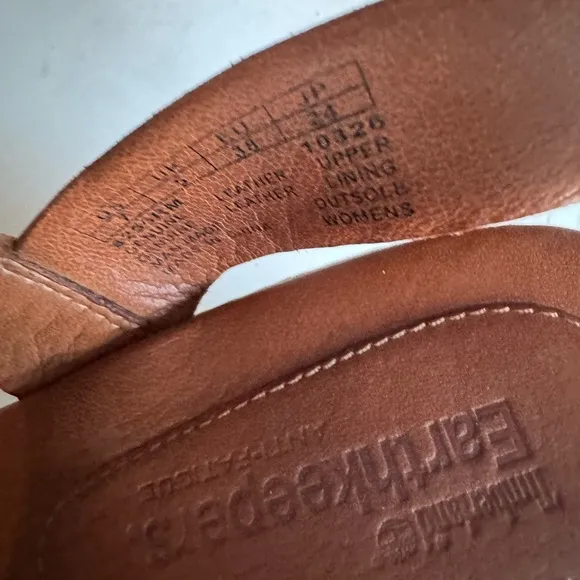 Timberland Danforth Brown Leather Wedge Sandals Size 7