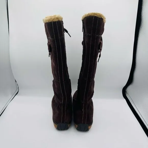 Timberland Granby Mid Calf Brown Suede Women's Boots Size 7.5 Sherpa Lined Cozy