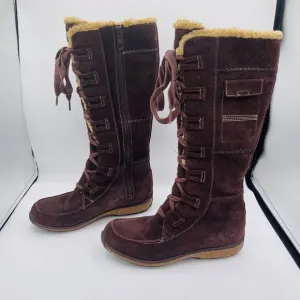 Timberland Granby Mid Calf Brown Suede Women's Boots Size 7.5 Sherpa Lined Cozy