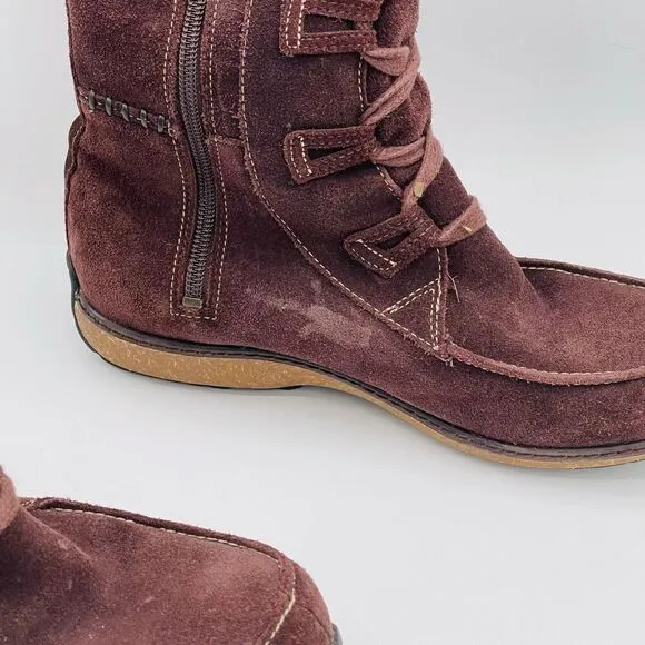 Timberland Granby Mid Calf Brown Suede Women's Boots Size 7.5 Sherpa Lined Cozy