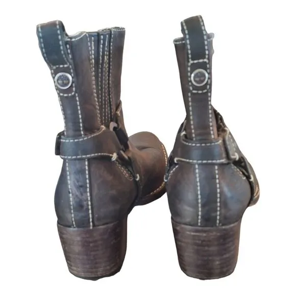 Timberland Leather Comforia Chelsea Harness Ankle Boots Womens 6 Brown