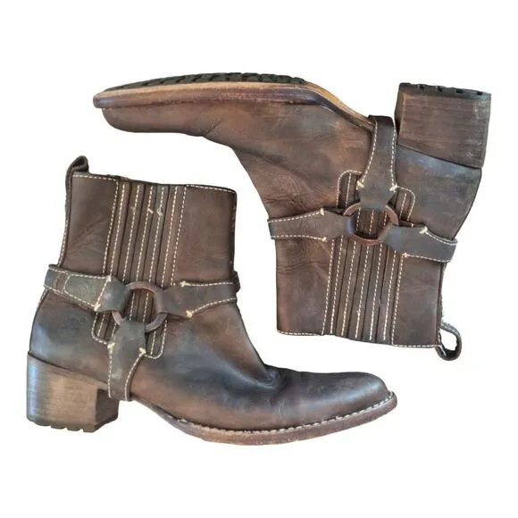 Timberland Leather Comforia Chelsea Harness Ankle Boots Womens 6 Brown