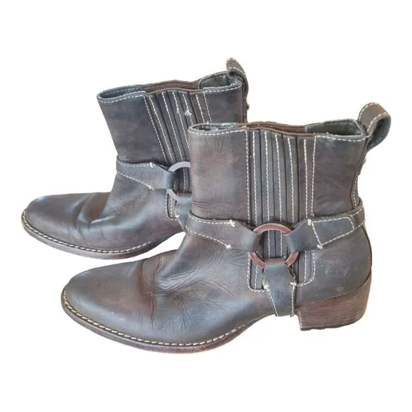 Timberland Leather Comforia Chelsea Harness Ankle Boots Womens 6 Brown