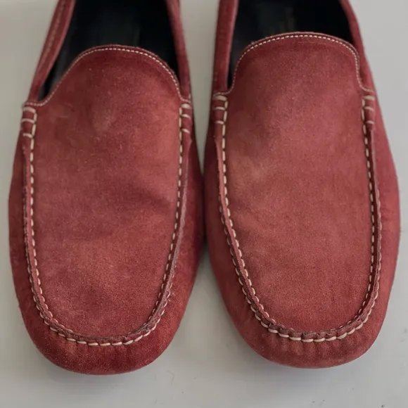 To Boot Italy Rust Suede Leather Moc Toe Driving Loafers Shoes Size 13
