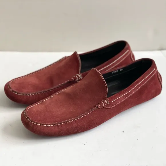 To Boot Italy Rust Suede Leather Moc Toe Driving Loafers Shoes Size 13