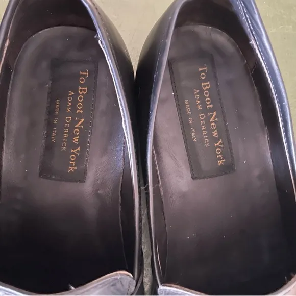 To Boot New York Adam Derrick Moc Sewn Penny Loafers Black Calfskin *Italy*