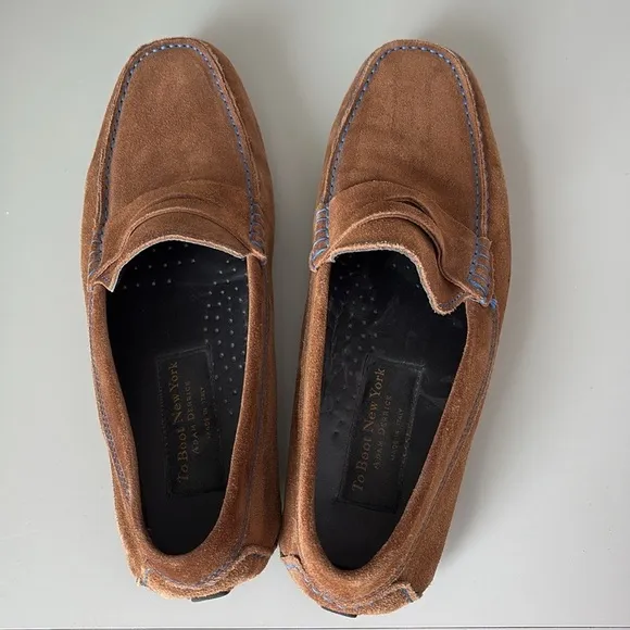To Boot New York Adam Derrick  Suede Penny Loafers Size 9.5