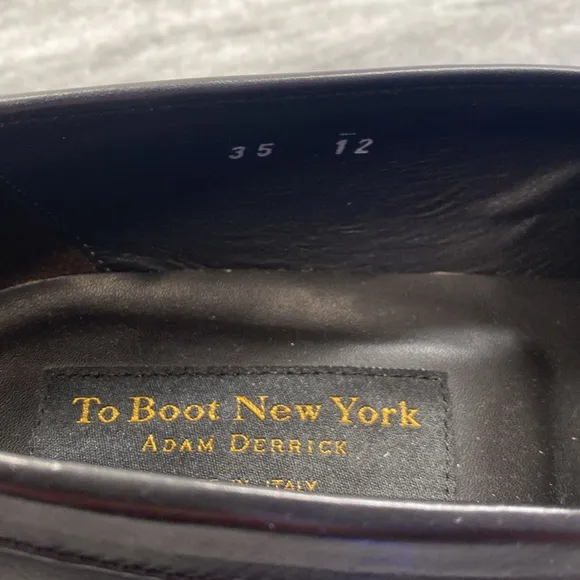 To Boot New York by Adam Derrick Black Penny Loafers Size 12. Worn once