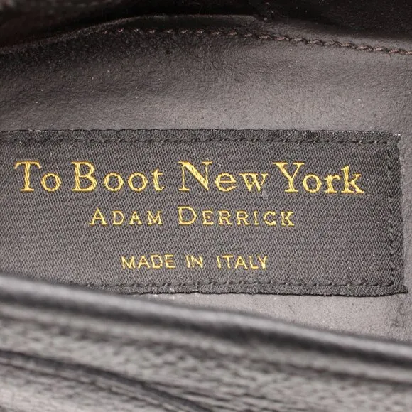 To Boot New York Deville Men's 11.5 M Black Leather Slip On Penny Loafers Italy