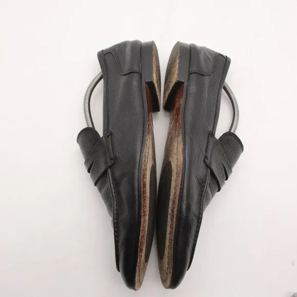 To Boot New York Deville Men's 11.5 M Black Leather Slip On Penny Loafers Italy