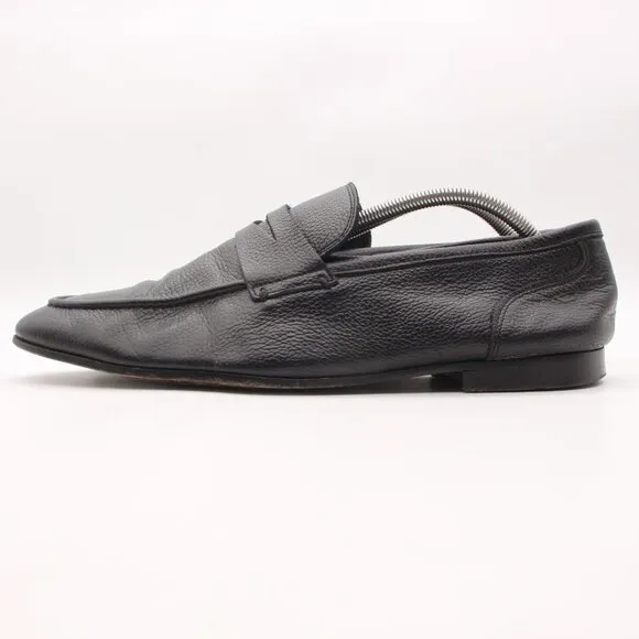 To Boot New York Deville Men's 11.5 M Black Leather Slip On Penny Loafers Italy