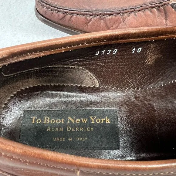 To Boot New York Leather Penny Loafers Mens Size 10 Driving Shoes Adam Derrick