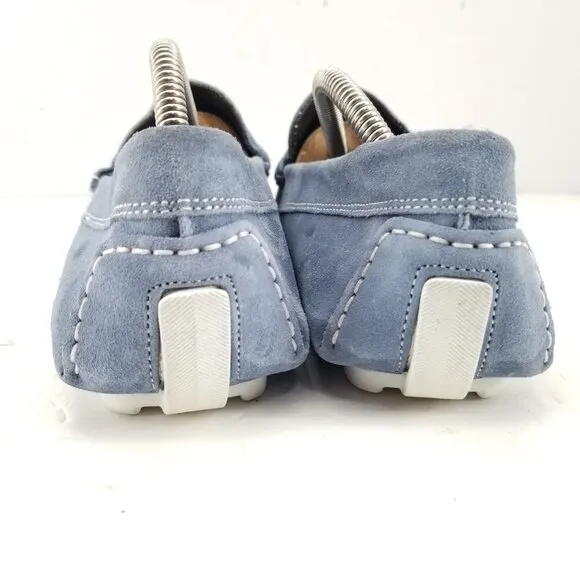 To Boot New York  Men Driver loafers Driving Mid Blue Suede Shoes Sz 8 Italy