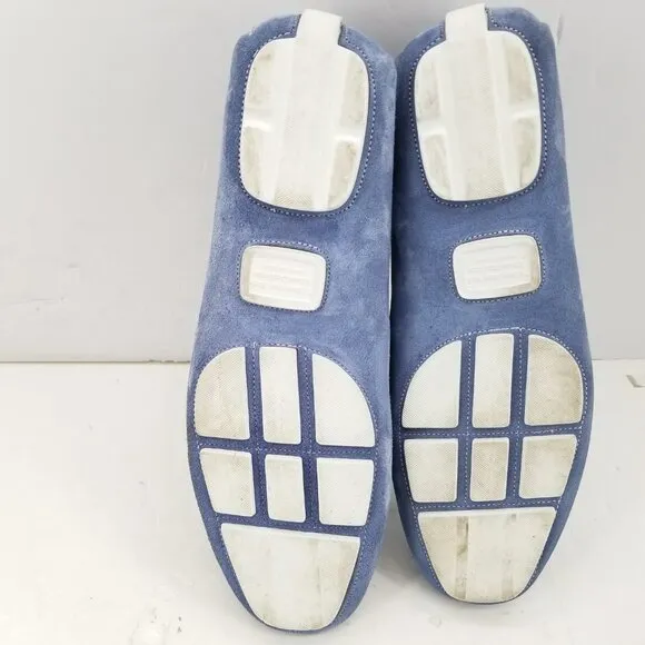 To Boot New York  Men Driver loafers Driving Mid Blue Suede Shoes Sz 8 Italy
