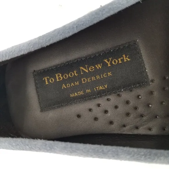 To Boot New York  Men Driver loafers Driving Mid Blue Suede Shoes Sz 8 Italy