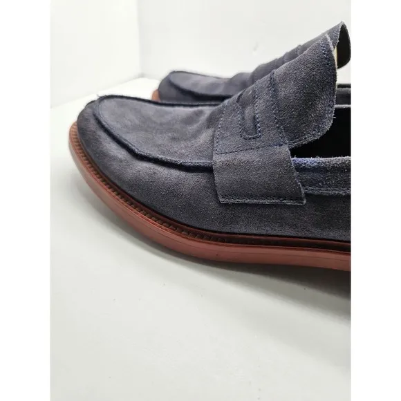 To Boot New York Men Penny Loafers Navy Suede, US Size 11 Made in Italy