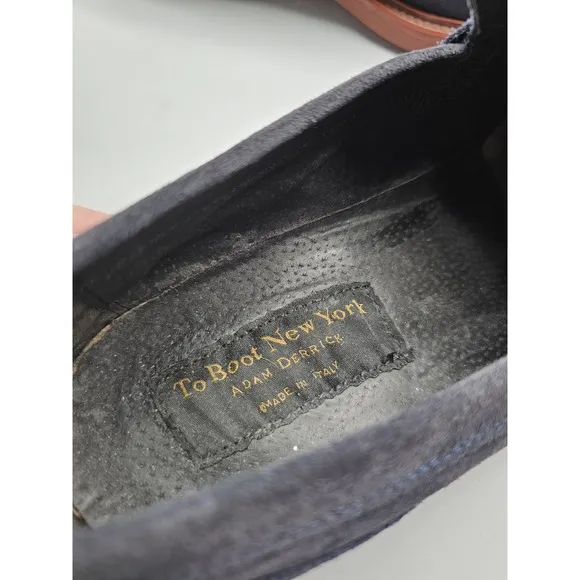 To Boot New York Men Penny Loafers Navy Suede, US Size 11 Made in Italy