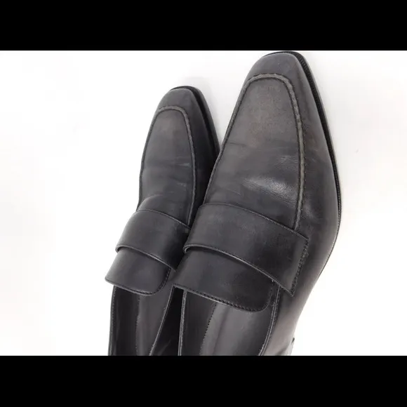 To Boot New York Men's Penny Loafers Size 13 Leather Charcoal Gray Made In Italy