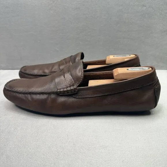 To Boot New York Palo Alto Mens Size 12 Penny Driver Dark Brown Calfskin Loafers
