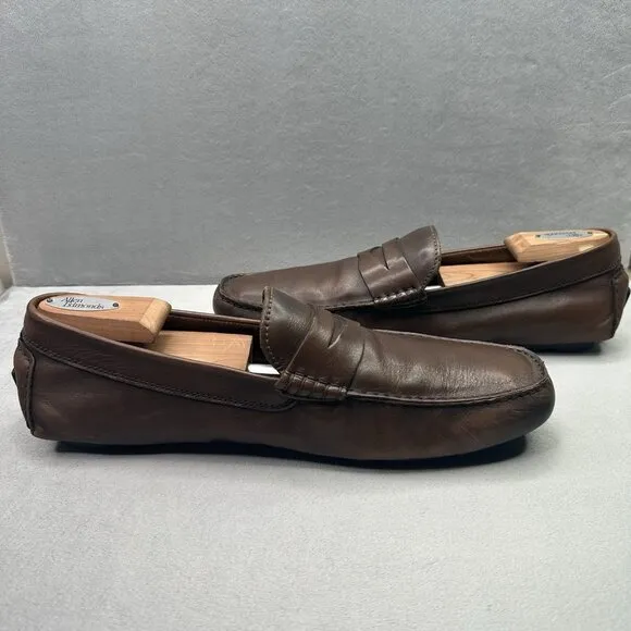 To Boot New York Palo Alto Mens Size 12 Penny Driver Dark Brown Calfskin Loafers
