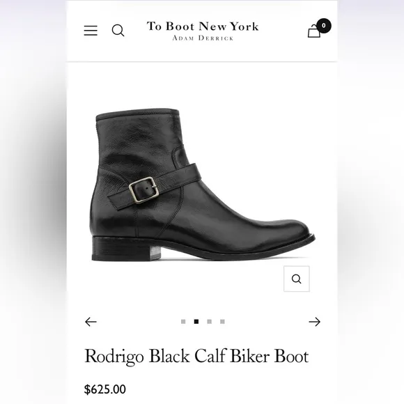 To Boot New York Rodrigo Black Calf Leather Boots Men’s 11.5
