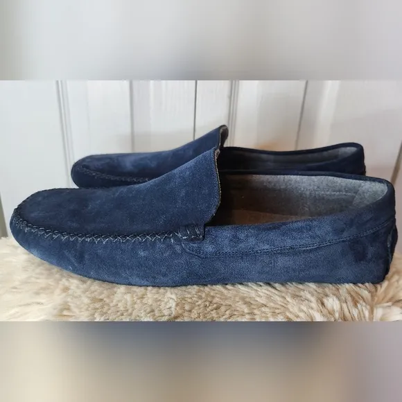 To Boot New York Size 12 O'Reilly Blue Suede Cashmere Slipper Driving Loafer