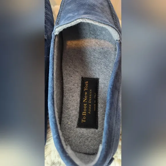 To Boot New York Size 12 O'Reilly Blue Suede Cashmere Slipper Driving Loafer