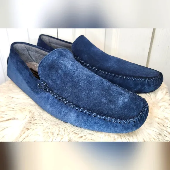 To Boot New York Size 12 O'Reilly Blue Suede Cashmere Slipper Driving Loafer