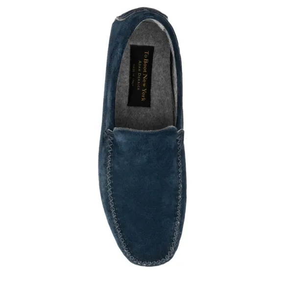 To Boot New York Size 12 O'Reilly Blue Suede Cashmere Slipper Driving Loafer