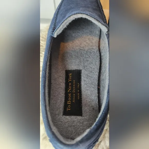 To Boot New York Size 12 O'Reilly Blue Suede Cashmere Slipper Driving Loafer
