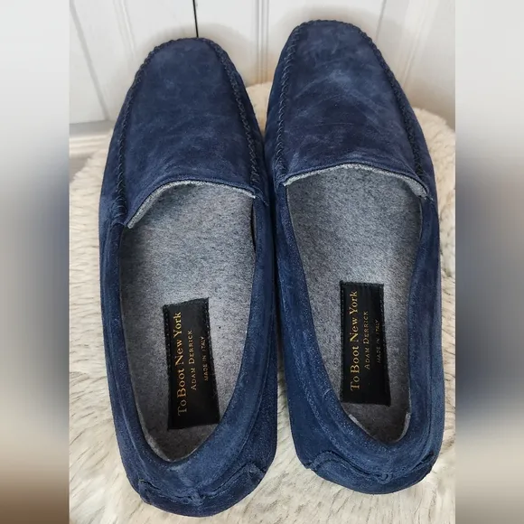 To Boot New York Size 12 O'Reilly Blue Suede Cashmere Slipper Driving Loafer