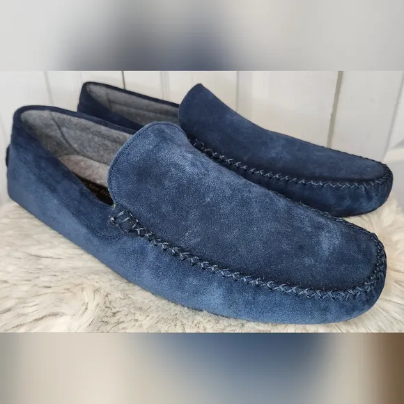 To Boot New York Size 12 O'Reilly Blue Suede Cashmere Slipper Driving Loafer