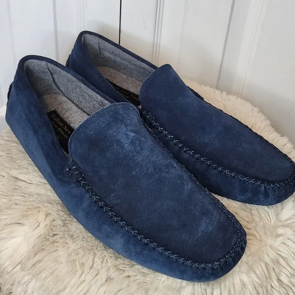 To Boot New York Size 12 O'Reilly Blue Suede Cashmere Slipper Driving Loafer