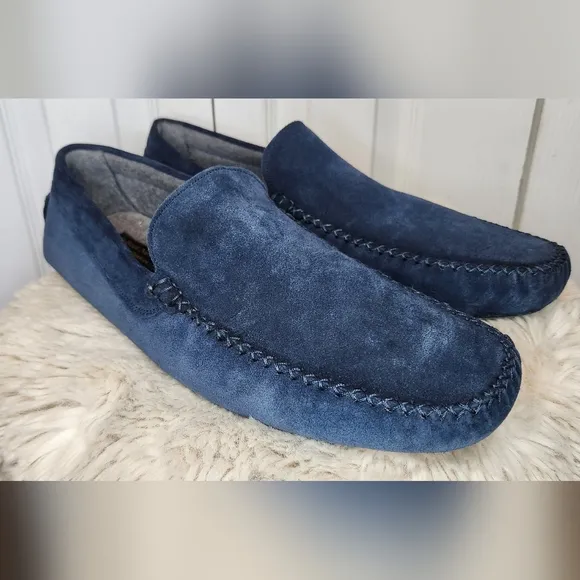 To Boot New York Size 12 O'Reilly Blue Suede Cashmere Slipper Driving Loafer