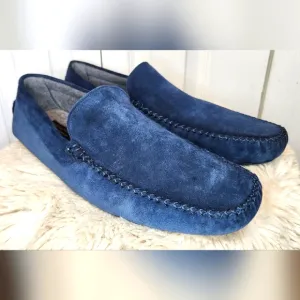 To Boot New York Size 12 O'Reilly Blue Suede Cashmere Slipper Driving Loafer