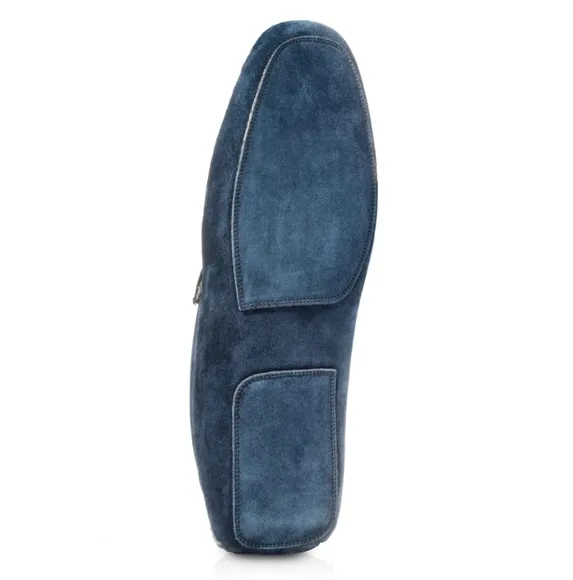 To Boot New York Size 12 O'Reilly Blue Suede Cashmere Slipper Driving Loafer